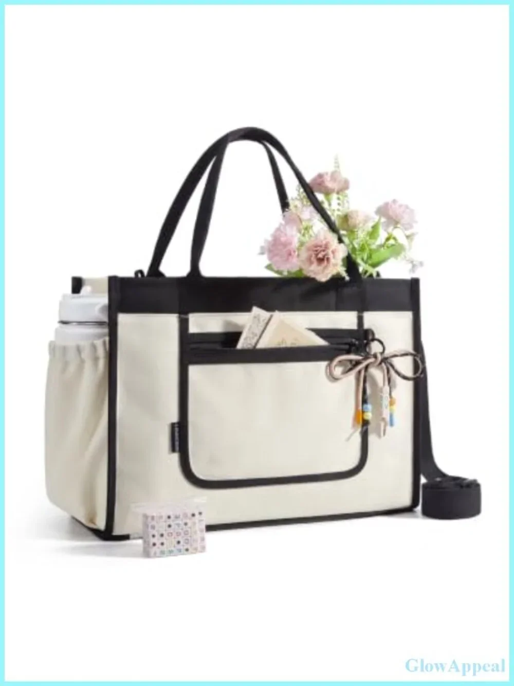 DIY Tote Bag for Women, 20.6L/24L Shoulder Handbag, Customizable Letter Beads,